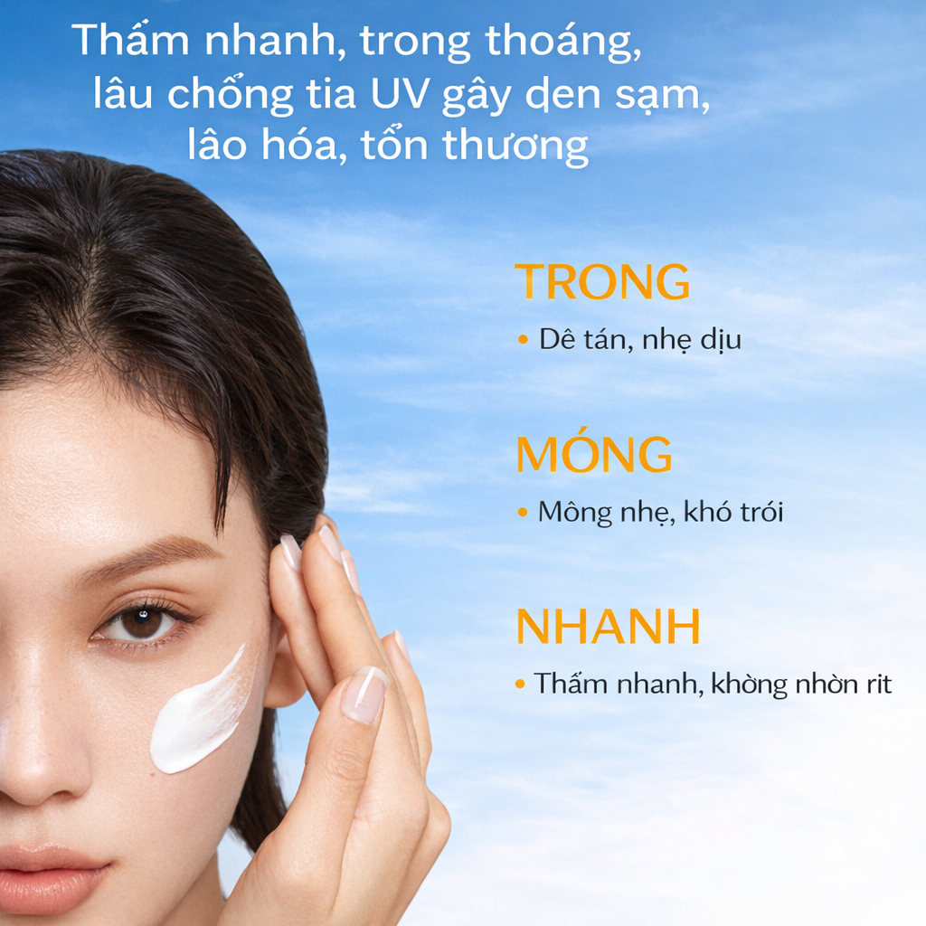 Sử dụng Kem Chống Nắng LK SPF50+++ Cho Da Dầu Mụn Thẩm Thấu Nhanh trong đời sống