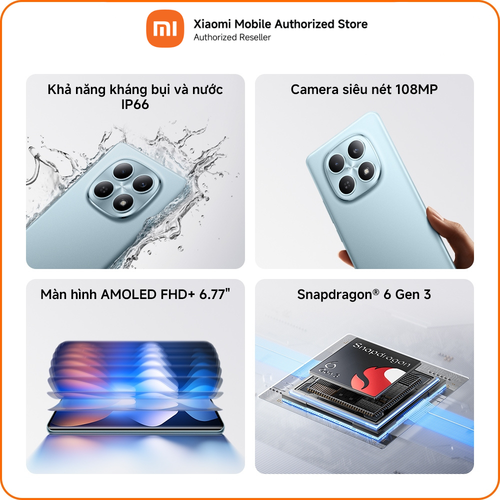Điện thoại Redmi Note 15 5G (6+128GB) | Màn hình 6,77" FHD+ | Snapdragon® 6 Gen 3 | Camera nét 108MP | BigBuy360 - bigbuy360.vn
