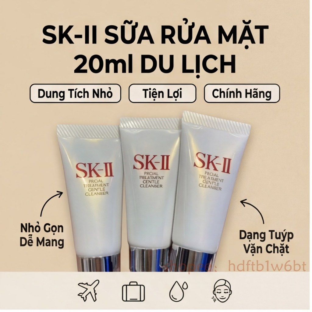 【Còn hàng】SK-II SK2 Sữa rửa mặt dịu nhẹ20g Sữa rửa mặt Chăm Sóc Da bha/aha se khít lỗ chânlôngdịunhẹ