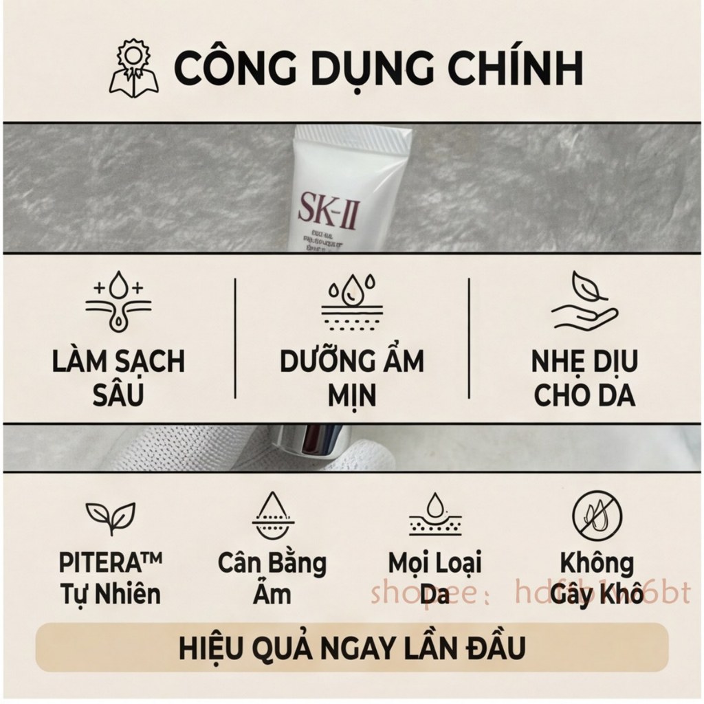 【Còn hàng】SK-II SK2 Sữa rửa mặt dịu nhẹ20g Sữa rửa mặt Chăm Sóc Da bha/aha se khít lỗ chânlôngdịunhẹ