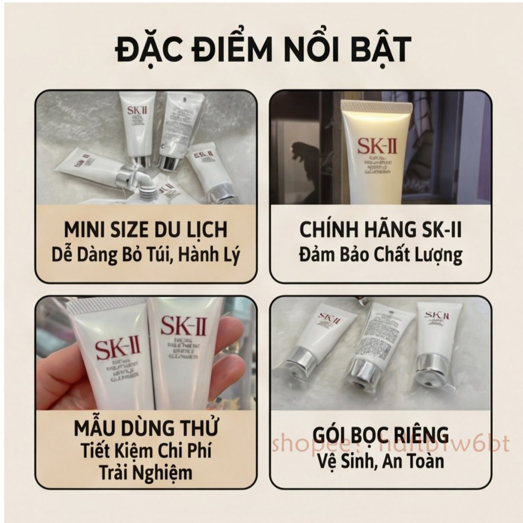 【Còn hàng】SK-II SK2 Sữa rửa mặt dịu nhẹ20g Sữa rửa mặt Chăm Sóc Da bha/aha se khít lỗ chânlôngdịunhẹ