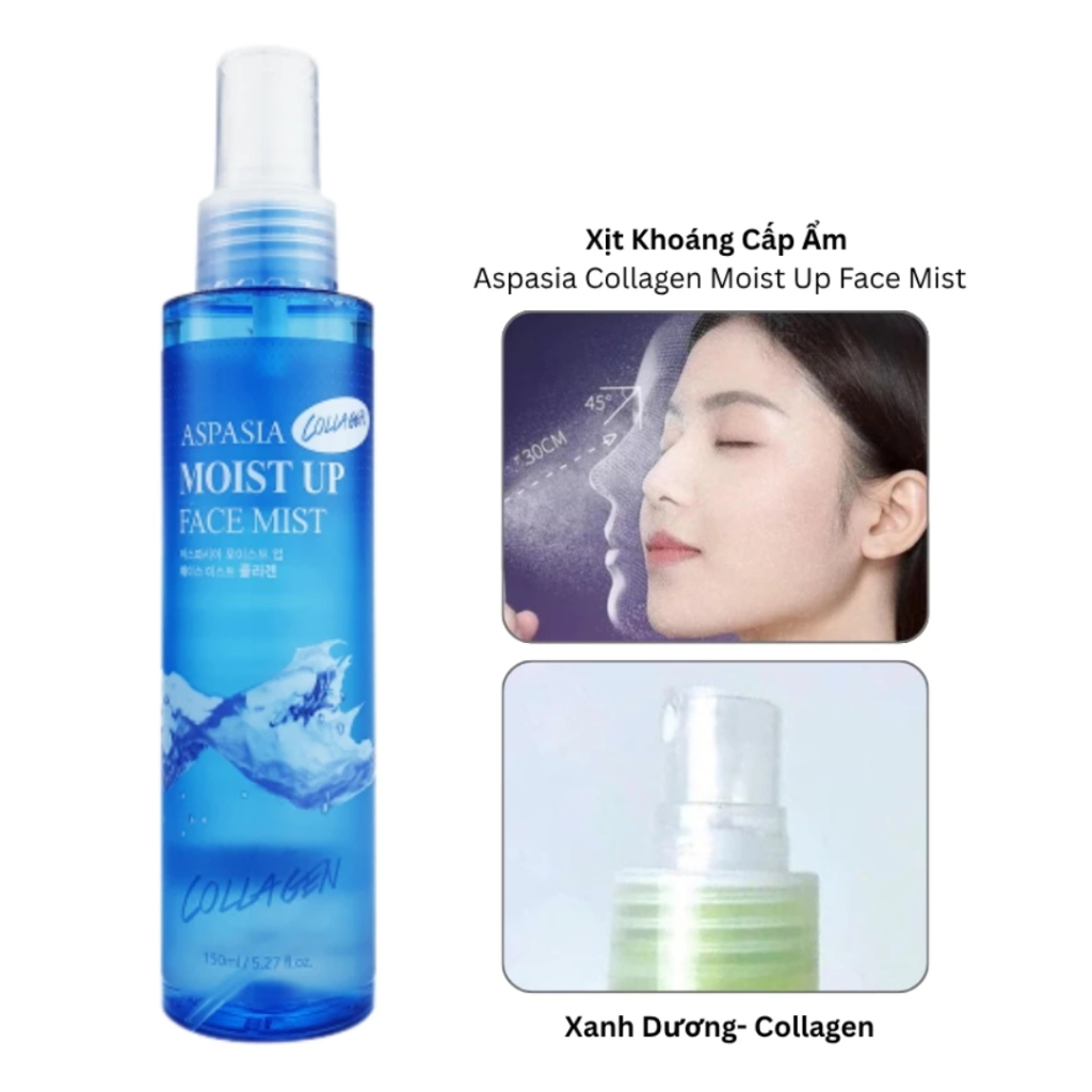 Xịt Khoáng Cấp Ẩm, Dưỡng Da Aspasia Moist Up Face Mist Hàn Quốc 150ml