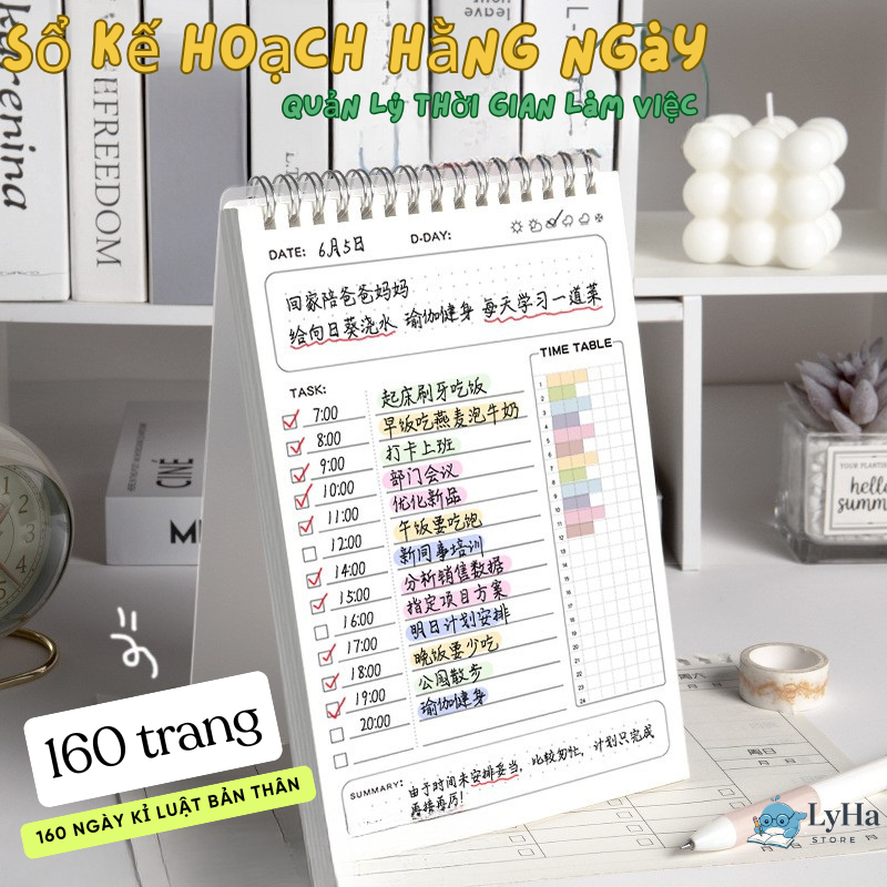 Sổ Tay Ghi Nhiệm Vụ Hằng Ngày Planner Aesthetic To Do List Sổ Quản Lý Thời Gian Học Tập , Làm Việc