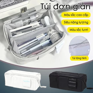 Trường hợp bút chì lớn, túi bút chì công suất lớn với 2 khoang, tổ chức văn phòng vải di động với kéo dây
