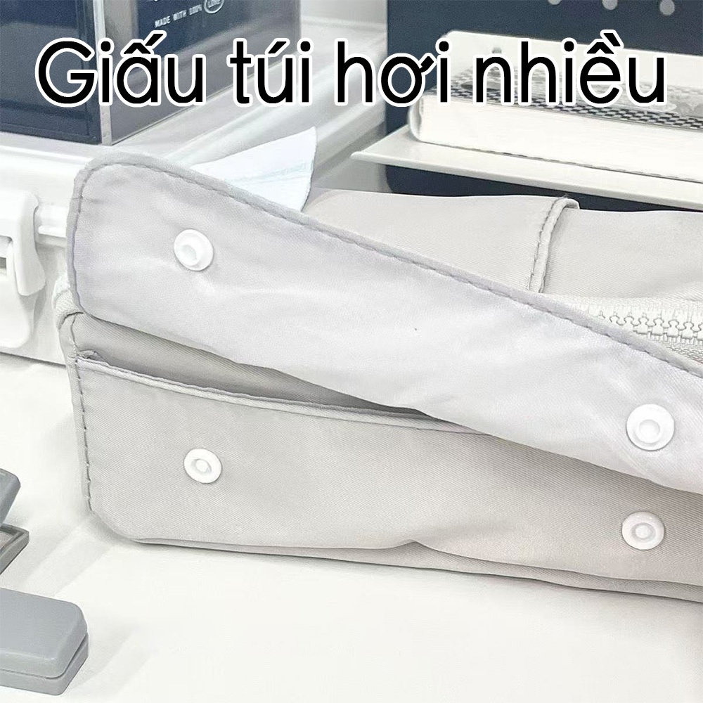 Trường hợp bút chì lớn, túi bút chì công suất lớn với 2 khoang, tổ chức văn phòng vải di động với kéo dây