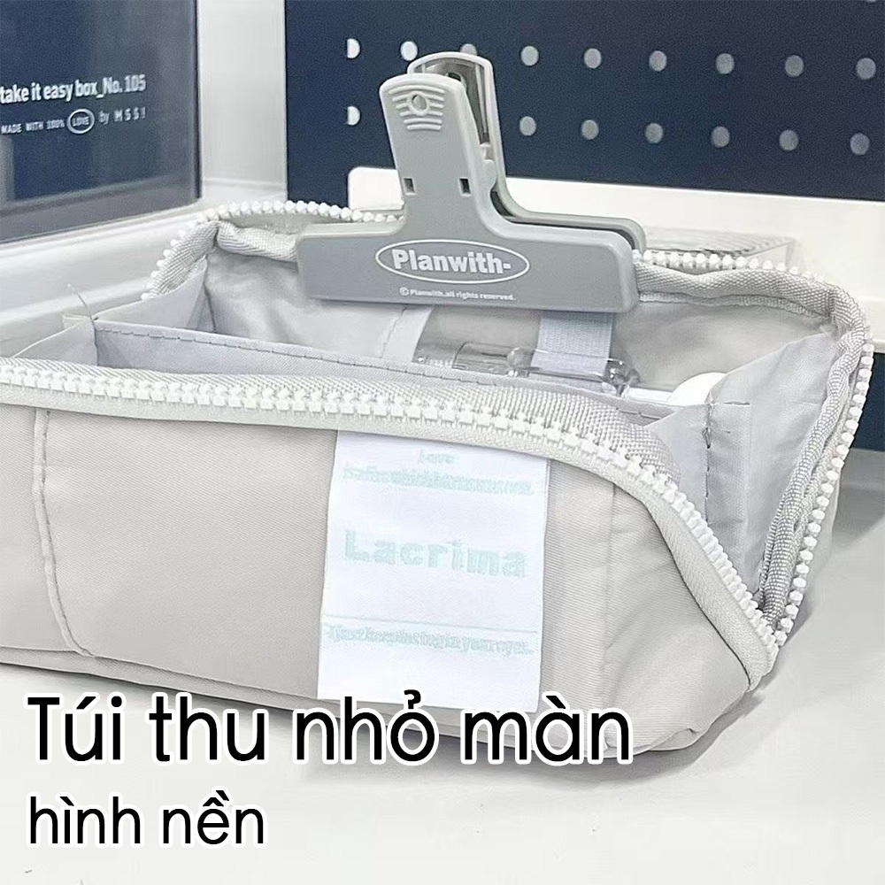 Trường hợp bút chì lớn, túi bút chì công suất lớn với 2 khoang, tổ chức văn phòng vải di động với kéo dây