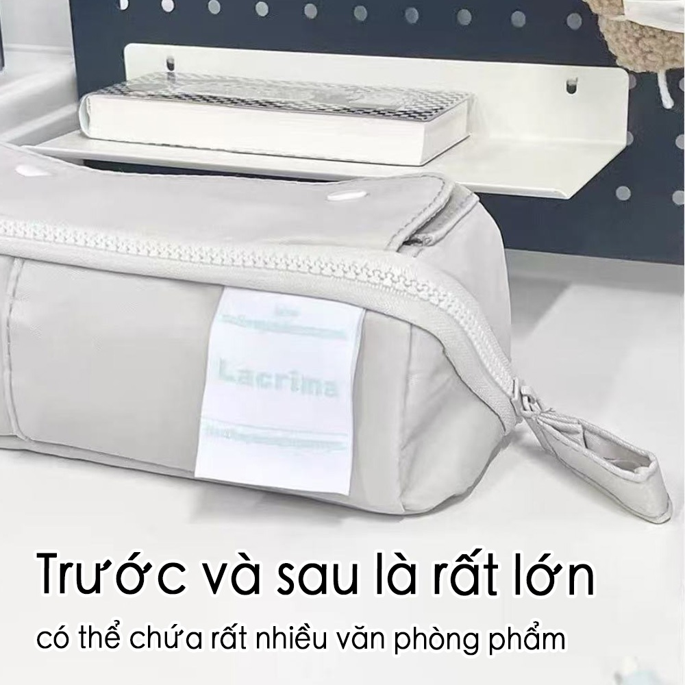 Trường hợp bút chì lớn, túi bút chì công suất lớn với 2 khoang, tổ chức văn phòng vải di động với kéo dây