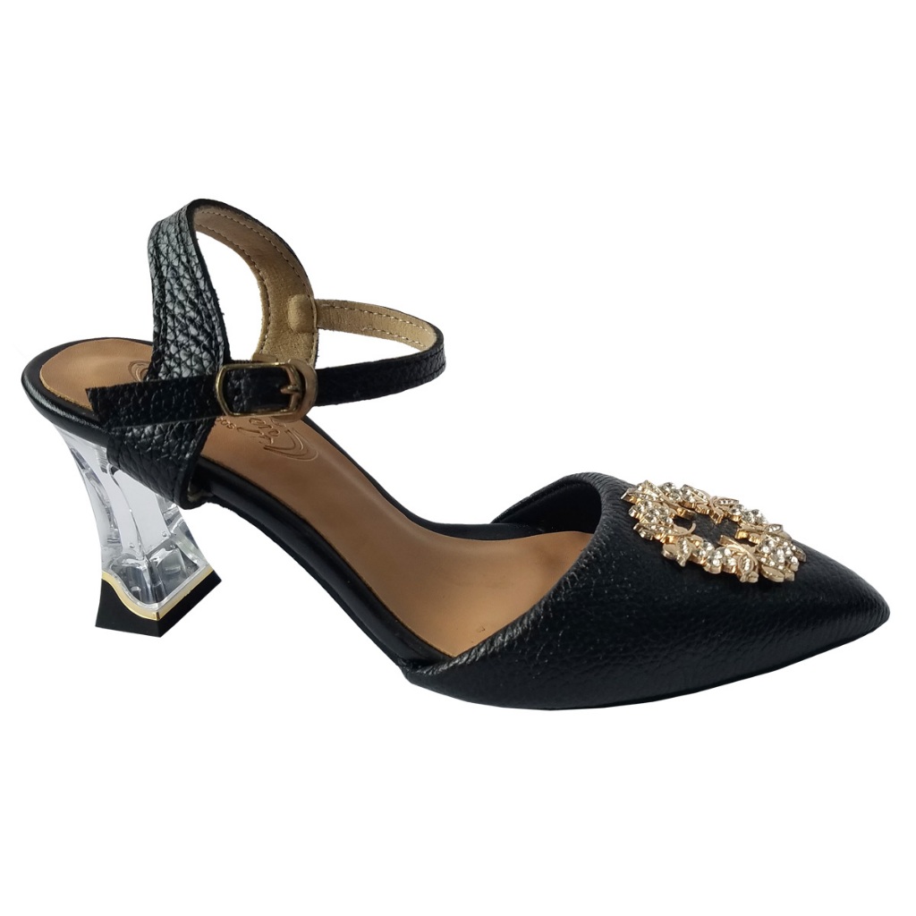 Giày Sandal Cao Gót Nữ BIGGBEN Da Bò Thật Cao 5 Phân HKD942
