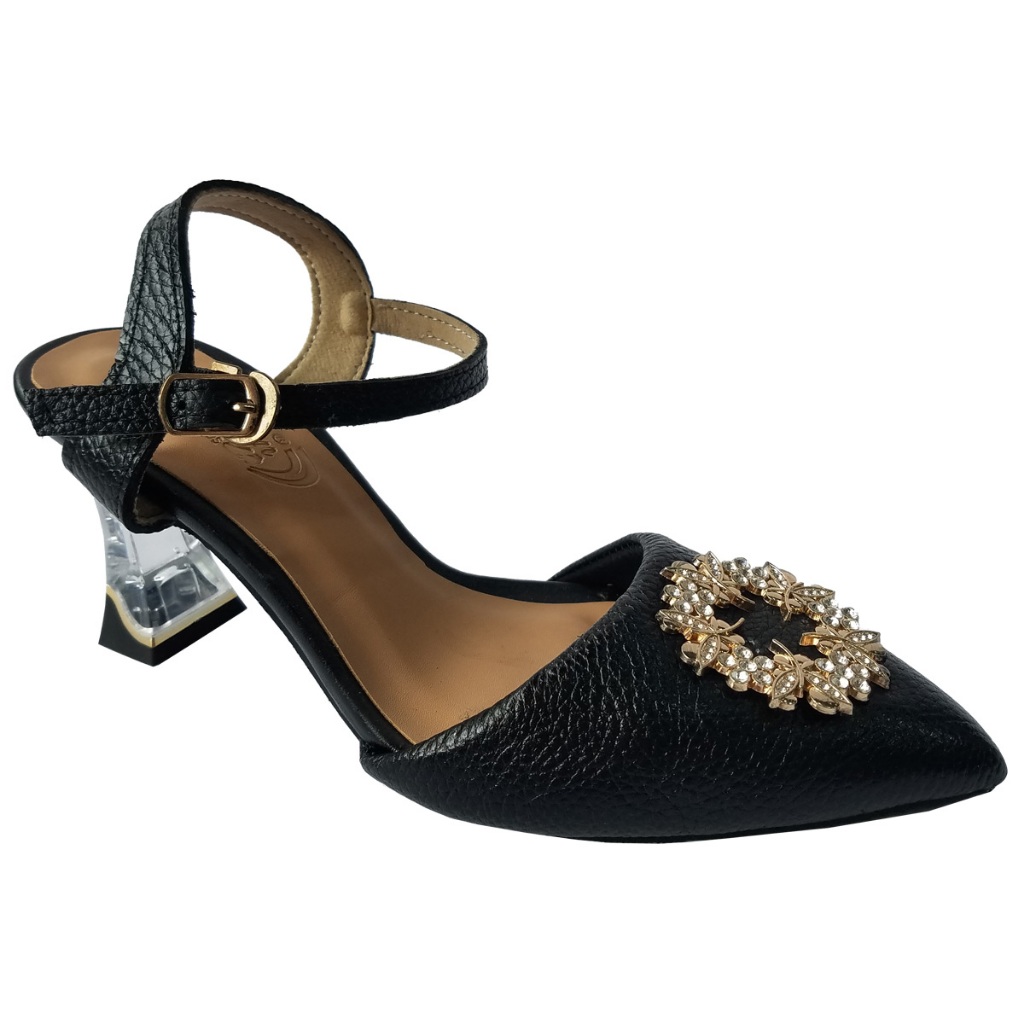 Giày Sandal Cao Gót Nữ BIGGBEN Da Bò Thật Cao 5 Phân HKD942