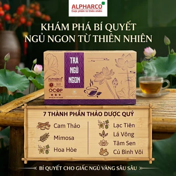 Trà Ngủ Ngon Alpharco 30 gói x 3g an thần ngủ ngon, đẩy lùi lo âu, hỗ trợ phục hồi sức khỏe