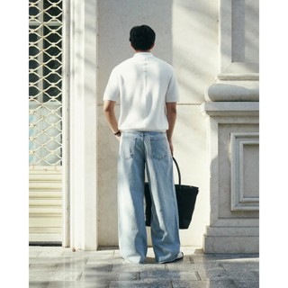 Áo polo len dệt kim tay ngắn nam. Fitted - ROUTINE 10S26KNI019