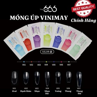 Móng Úp VINIMAY Chính Hãng 552 Móng – Form 1-7 Móng Giả Màu Clear/Natural Nhiều Size Dễ Đắp Chuẩn Salon | Thegioinail666