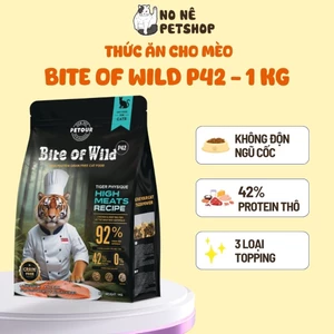 Hạt Cho Mèo Bite Of Wild Cao Cấp P42 1Kg Chứa 92% Hàm Lượng Thịt Mix Kèm Viên Sấy Khô