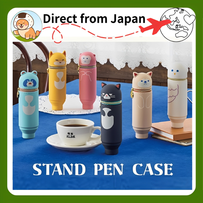 LIHIT LAB. Kissa PuniLabo Stand Pen Case Mini Size / Regular Size - Buchi / Hachi / Pon / Mocha / Kon / Popo [Direct from Japan]