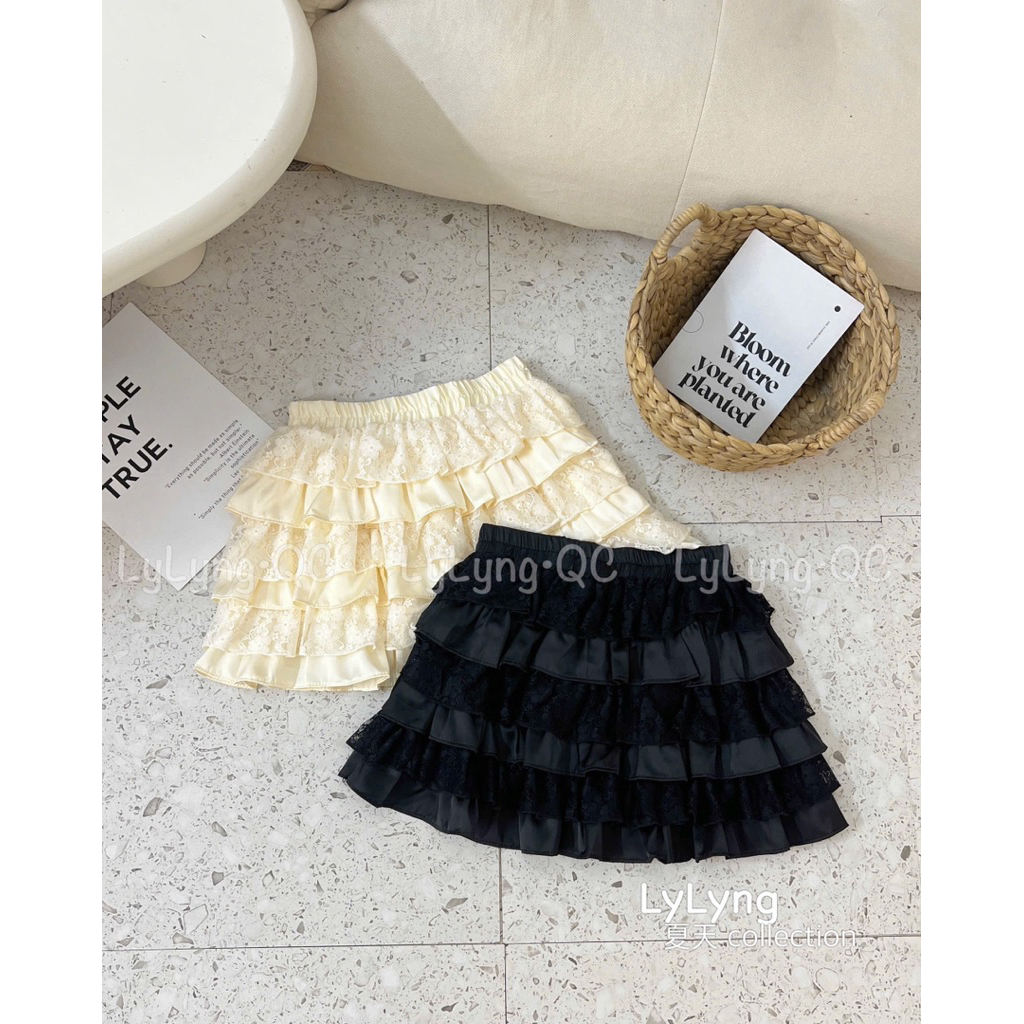 Chân váy ren tầng