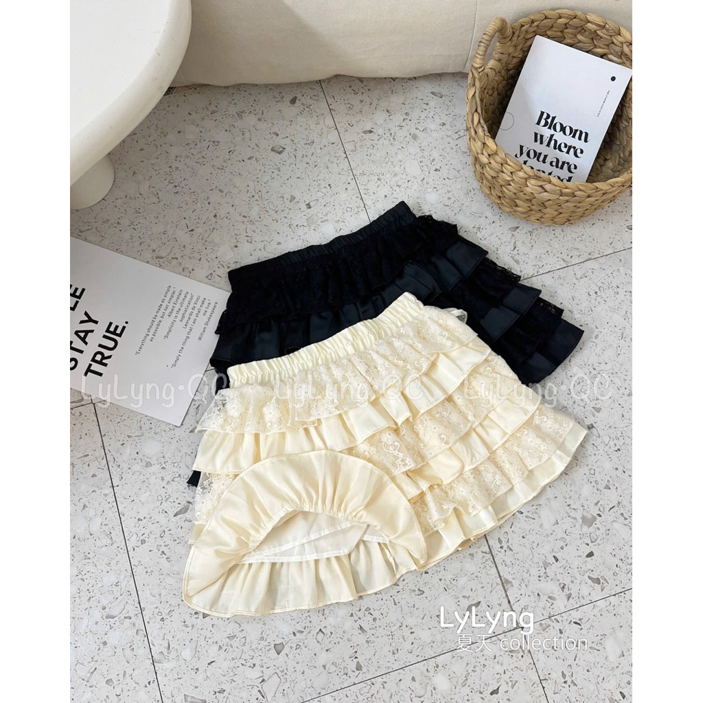 Chân váy ren tầng
