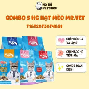 Combo hạt cho mèo Mr.Vet công thức cải tiến cải thiện sức khỏe toàn diện cho mèo