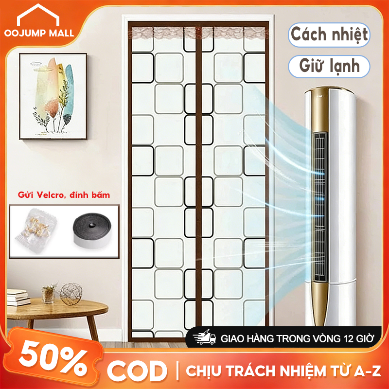 Màn cửa điều hòa cách nhiệt giữ lạnh giữ nhiệt chống gió chống bụi PEVA không mùi Velcro dễ lắp đặt phòng ngủ văn phòng
