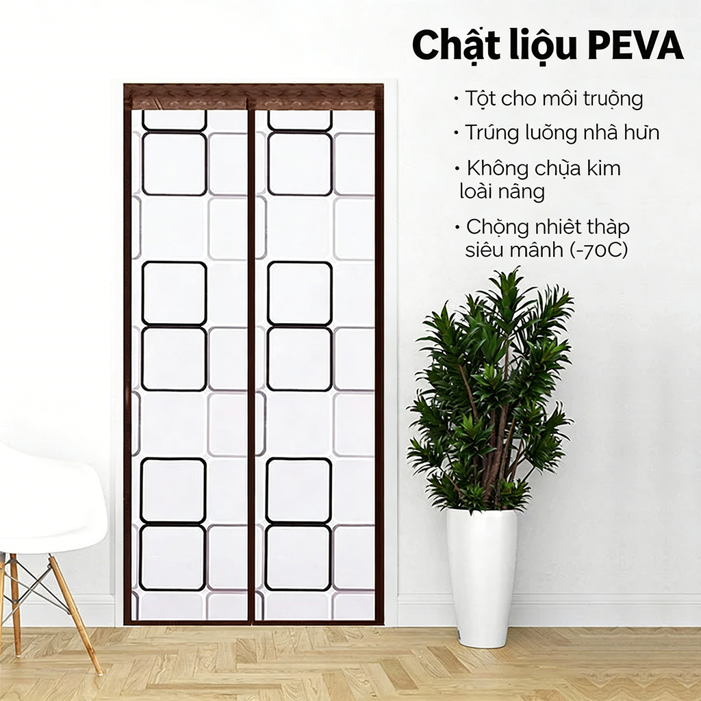 Màn cửa điều hòa cách nhiệt giữ lạnh giữ nhiệt chống gió chống bụi PEVA không mùi Velcro dễ lắp đặt phòng ngủ văn phòng