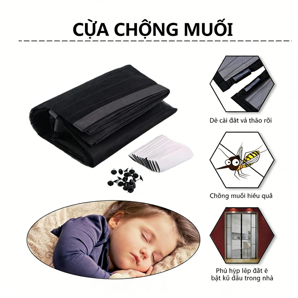 Màn cửa điều hòa cách nhiệt giữ lạnh giữ nhiệt chống gió chống bụi PEVA không mùi Velcro dễ lắp đặt phòng ngủ văn phòng