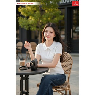 6APC08 Áo thun nữ CARDINA chất cotton polo tay cộc cổ sen dễ mặc 6APC08