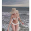 Bikini DTD 2 chi tiết đi biển viền bèo đính nơ dễ thương, Đồ bơi đi biển 2 chi tiết sang chảnh 2 màu <55kg - H25