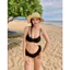 Bikini DTD 2 chi tiết đi biển viền bèo đính nơ dễ thương, Đồ bơi đi biển 2 chi tiết sang chảnh 2 màu <55kg - H25