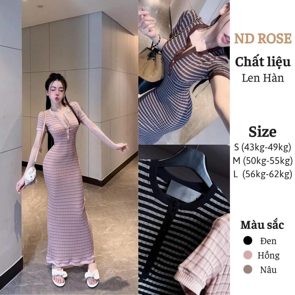 Váy Body Dáng Dài Chất Len Hàn Co Giãn Tôn Dáng - ND ROSE NDS2