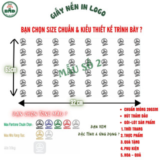 Giấy nến gói-lót sản phẩm quần áo-giầy dép-túi thời trang chuẩn size 65x32cm in logo (quấn vòng)