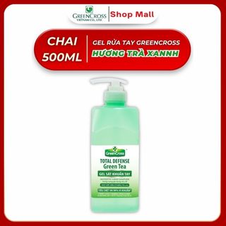 Chai GEL Rửa Tay Green Cross Total Defense 500ml - Hương Trà Xanh