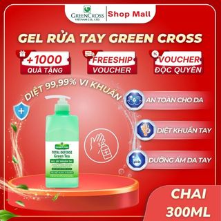 Chai GEL Rửa Tay Green Cross Total Defense 500ml - Hương Trà Xanh