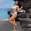 Bikini DTD hai mảnh thiết kế hoa 3D, viền bèo retro ngọt ngào sexy cho phụ nữ đi nghỉ biển