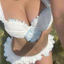Bikini DTD hai mảnh thiết kế hoa 3D, viền bèo retro ngọt ngào sexy cho phụ nữ đi nghỉ biển