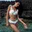 Bikini DTD hai mảnh thiết kế hoa 3D, viền bèo retro ngọt ngào sexy cho phụ nữ đi nghỉ biển