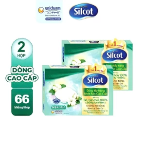 Bông trang điểm (bông tẩy trang) cao cấp Silcot 66 miếng/hộp