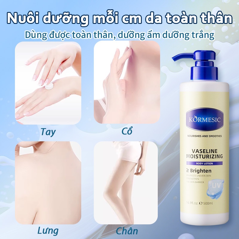 Sữa Dưỡng Thể Vaseline Dưống Am Chuyên Sâu Dưỡng Trắng Chống Khô Da Chăm Sóc Dịu Nhe Mùi Hương Độc Quyền 500ML