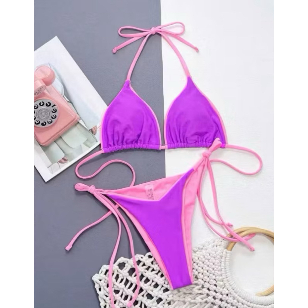Bikini DTD nữ 2 mảnh phối màu xinh xắn, kiểu dáng sang trọng