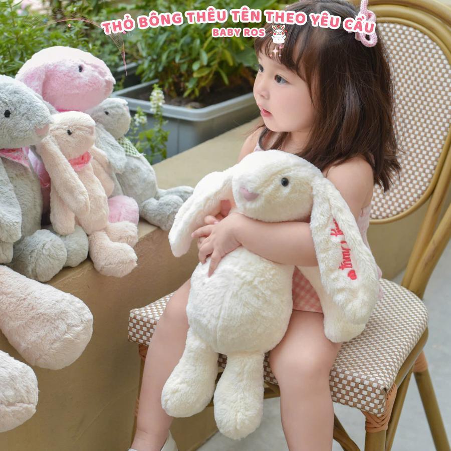 Gấu Bông Thỏ Thêu Tai Theo Yêu Cầu - Thú nhồi bông quà tặng sinh nhật, ngày lễ cho bé và người yêu