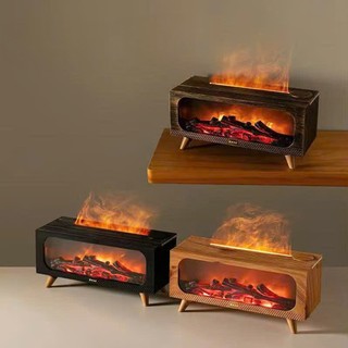(Siêu Đẹp) Máy Xông Tinh Dầu Ngọn Lửa 3D Chân Thật, Thơm Phòng, Đuổi Muỗi, Đèn Ngủ LED 7 Màu, Bù Ẩm