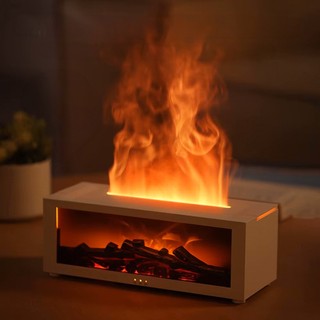 (Siêu Đẹp) Máy Xông Tinh Dầu Ngọn Lửa 3D Chân Thật, Thơm Phòng, Đuổi Muỗi, Đèn Ngủ LED 7 Màu, Bù Ẩm