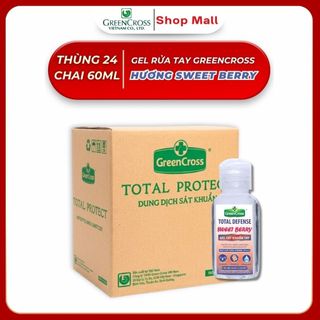 Thùng 24 Chai Gel Rửa Tay Khô Green Cross Total Defense 60ml - Diệt Khuẩn 99,99% - Bảo Vệ Sức Khỏe