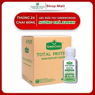 Thùng 24 Chai Gel Rửa Tay Khô Green Cross Total Defense 60ml - Diệt Khuẩn 99,99% - Bảo Vệ Sức Khỏe
