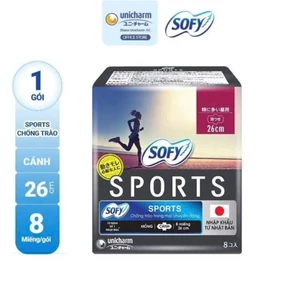 Băng vệ sinh Sofy Sports siêu mỏng cánh 26cm - Hàng nhập khẩu