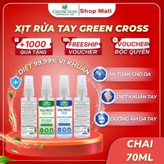 Chai Xịt Rửa Tay Khô Green Cross Total Protect 70ml - Diệt Khuẩn Vượt Trội 99.9%
