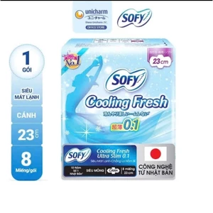 Băng vệ sinh Sofy Cooling Fresh siêu mỏng cánh 23cm 8 miếng - Hàng nhập khẩu
