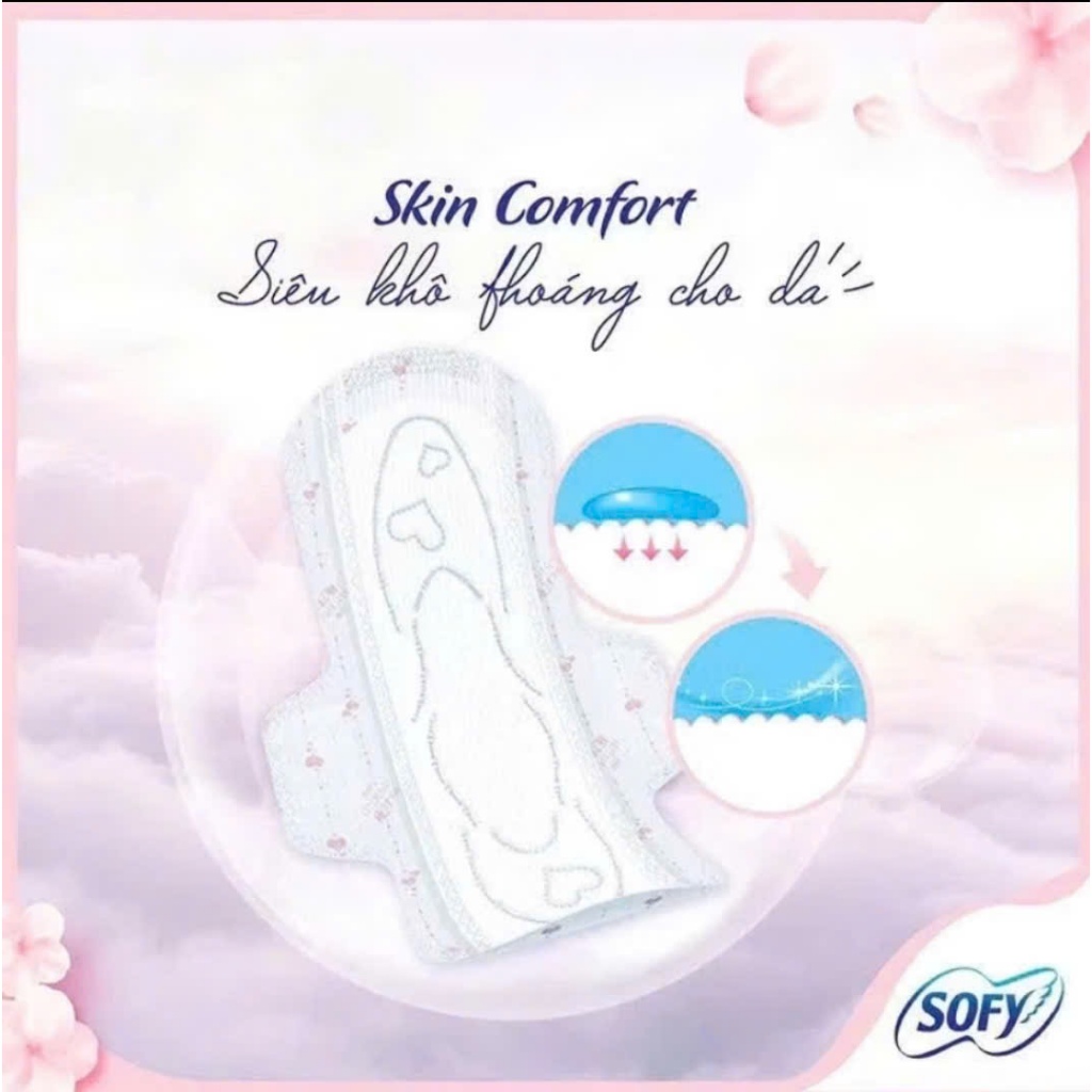 Băng vệ sinh Sofy Skin Comfort Ultra Thin siêu mỏng cánh 26cm 8 miếng/17 miếng - Hàng nhập khẩu