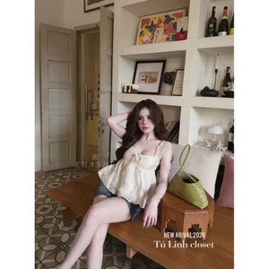 𝑪𝒉𝒐𝒄𝒐•Áo Hai Dây Ren Hở Lưng