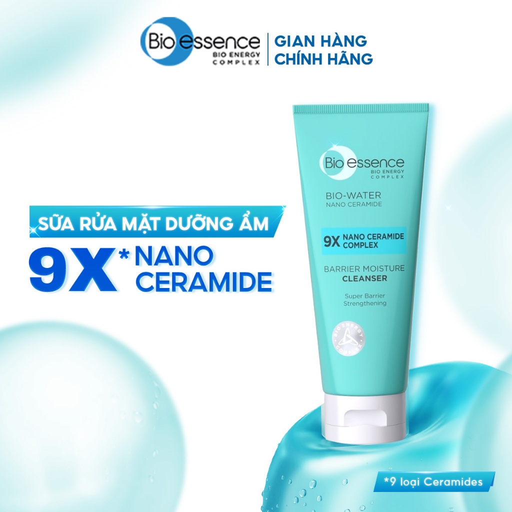 Bio-essence 9X Nano Ceramide: Tinh chất serum 20ml, Kem dưỡng 30g - LIVE