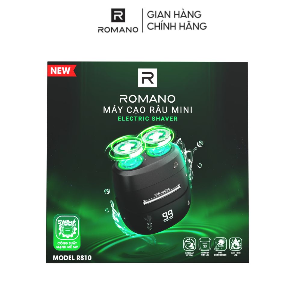 [SVIP] Máy cạo râu Romano lưỡi cắt từ tính, công suất mạnh mẽ 5W, chống nước IPX6 - Lịch lãm trong 1 phút