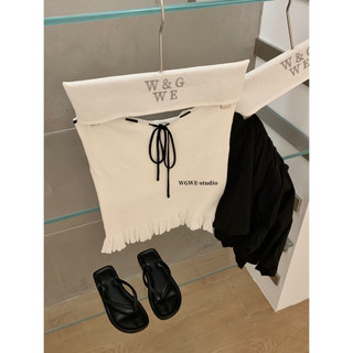 𝐏𝐡𝐢𝐞𝐧 𝐖𝐆𝐖𝐄 | (Sẵn) w9274 Áo Quây Dây Luồn Dáng Peplum 2 Màu Đen Trắng